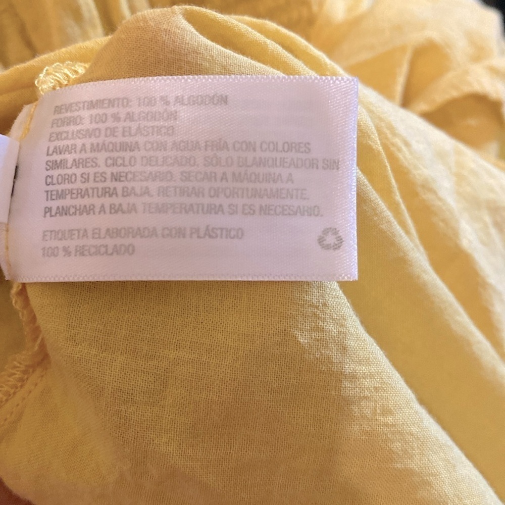 Universal Thread Yellow Pleated Tie Front Cotton Dress Size L - Picture 9 of 12